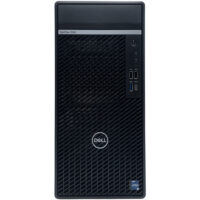 Dell OptiPlex 7000 Tower – główny widok od przodu Komputer Dell OptiPlex 7000 Tower główny widok od przodu obudowa pionowa czarna stacja robocza