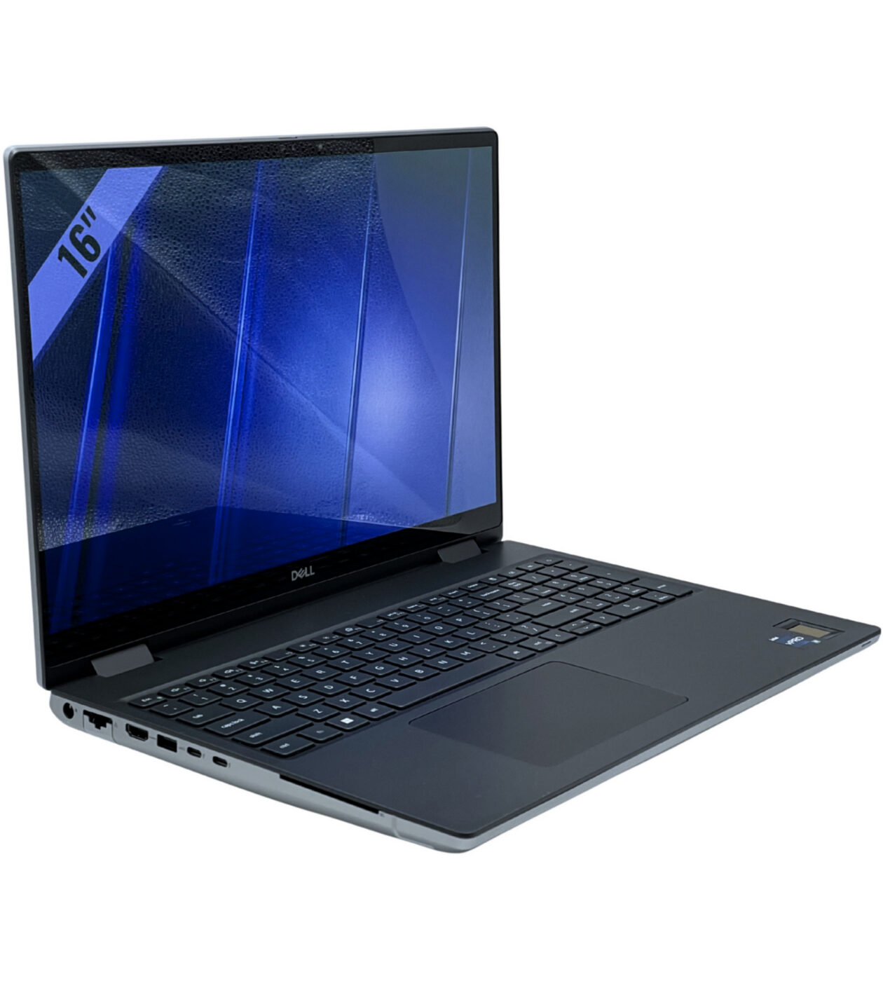 Dell Precision 7670 lewy bok pod kątem złącza zasilania i porty Thunderbolt