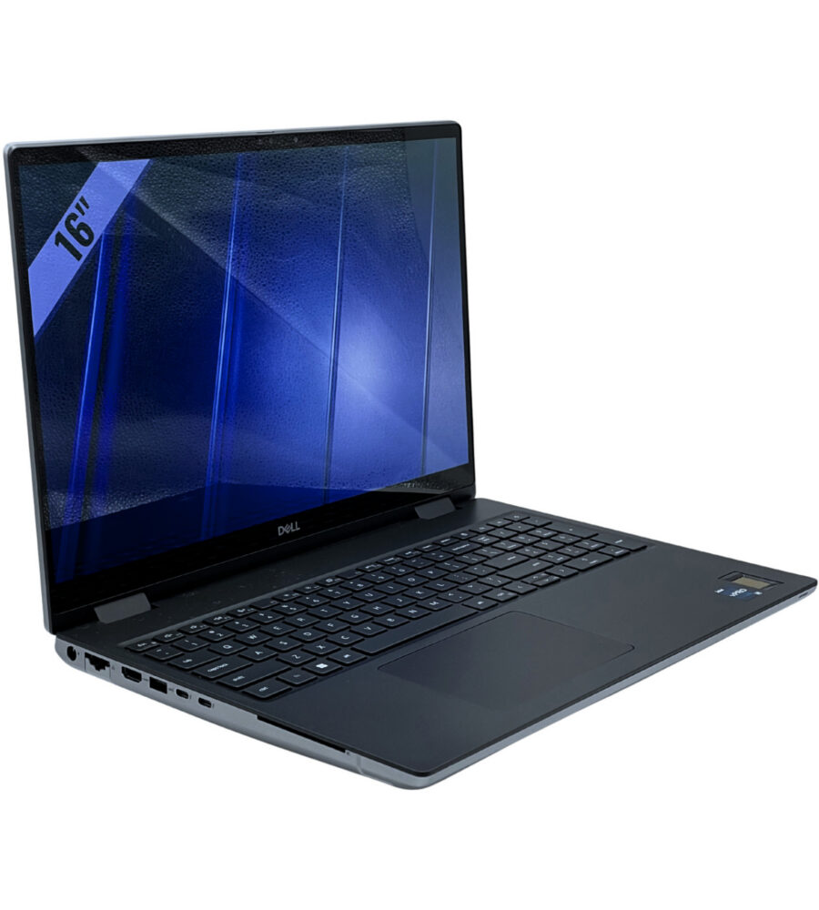 Dell Precision 7670 lewy bok pod kątem złącze zasilania i porty Thunderbolt 4