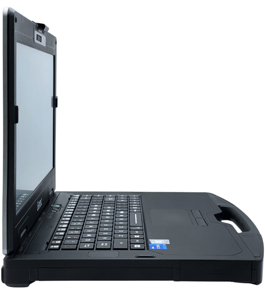 Getac S410 G4 Rugged profil lewego boku obudowy ze szczelnymi barierami ochronnymi