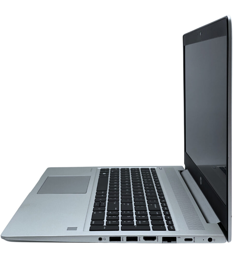 HP ProBook 450 G6 – prawy bok laptopa HP ProBook 450 G6 widok z prawej strony obudowy porty audio i LAN