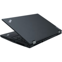 Lenovo ThinkPad P15 Gen 1 – zamknięta pokrywa ekranu Lenovo ThinkPad P15 Gen 1 zamknięta czarna obudowa z minimalistycznym logo ThinkPad widok z góry