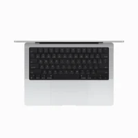 Apple MacBook Pro 14 A2992 – panel roboczy i klawiatura Magic Keyboard Klawiatura Magic Keyboard z czarnym tłem i czytnikiem Touch ID w laptopie Apple MacBook Pro 14 A2992