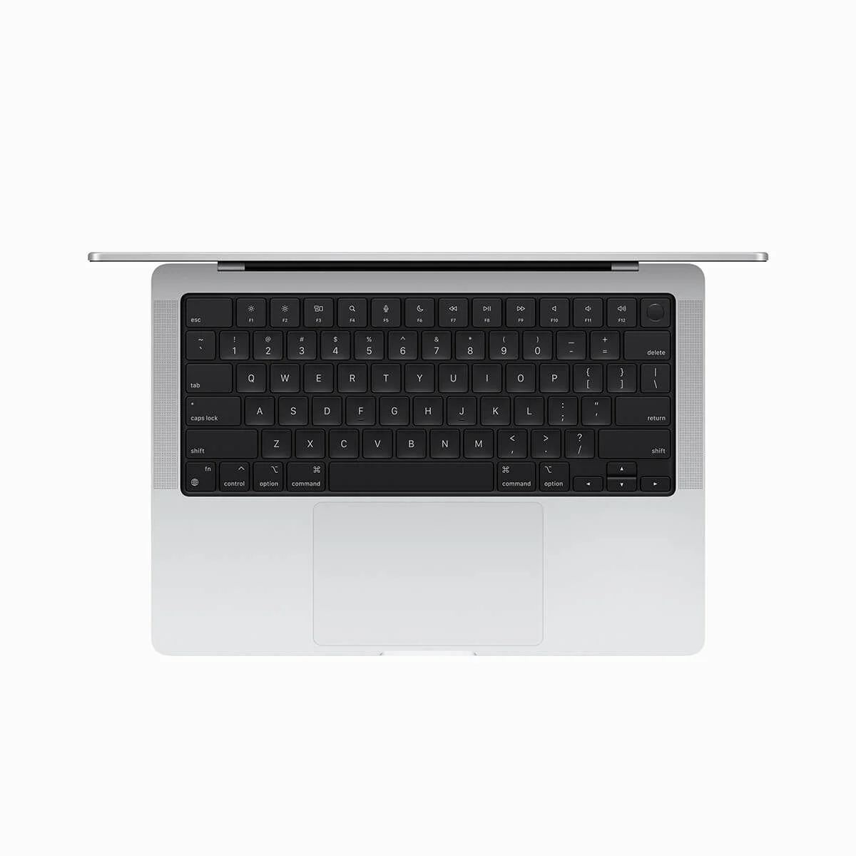 Klawiatura Magic Keyboard z czarnym tłem i czytnikiem Touch ID w laptopie Apple MacBook Pro 14 A2992