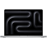 Apple MacBook Pro 14 A2992 – widok od przodu laptopa Laptop poleasingowy Apple MacBook Pro 14 A2992 widok od przodu z otwartym jasnym ekranem Retina XDR