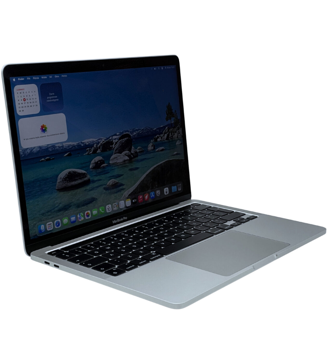 Apple MacBook Pro 13 A2338 widok z lewej strony pod kątem z portami Thunderbolt