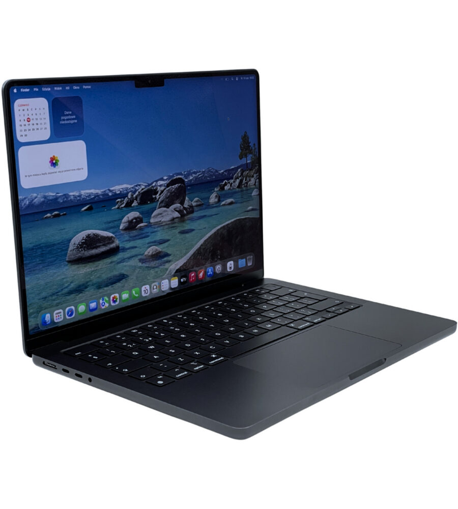 Apple MacBook Pro 14 A2992 – lewy bok pod kątem Apple MacBook Pro 14 A2992 widok z lewej strony pod kątem prezentujący złącza
