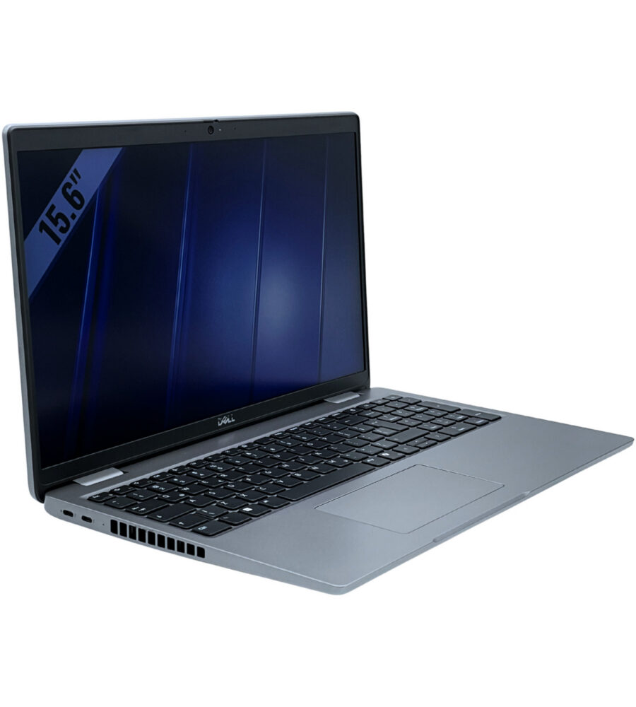 Dell Latitude 5550 widok z lewej strony pod kątem z portami USB-C i otworami wentylacyjnymi