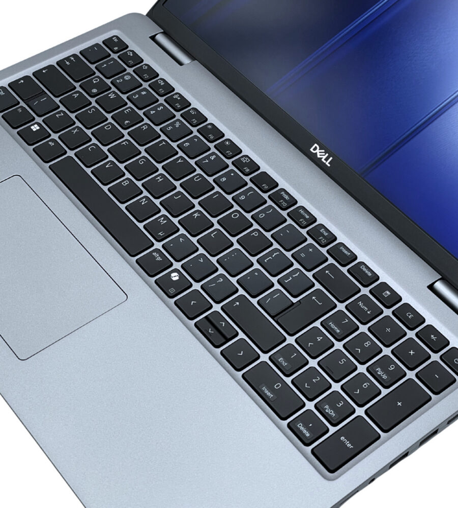 Dell Latitude 5550 widok na klawiaturę z blokiem numerycznym i duży touchpad