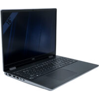 Dell Precision 7670 – lewa strona pod kątem Dell Precision 7670 widok z lewej strony pod kątem z portami Thunderbolt i zasilania