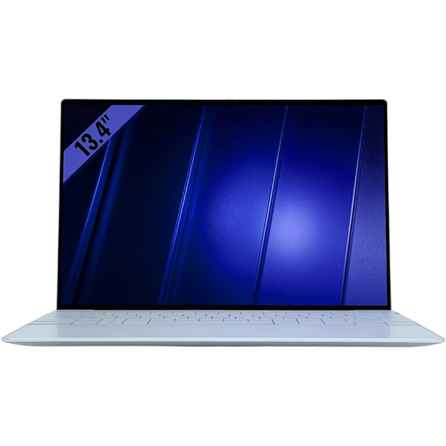 Dell XPS 13 9320 – widok od przodu laptopa Dell XPS 13 9320 widok od przodu z włączonym ekranem 4K