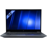 HP ZBook Fury 15 G7 widok od przodu z otwartym ekranem Full HD