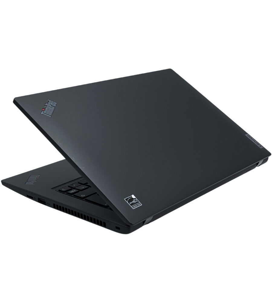 Lenovo ThinkPad L14 G3 zamknięta matowa czarna klapa z logo ThinkPad i Lenovo