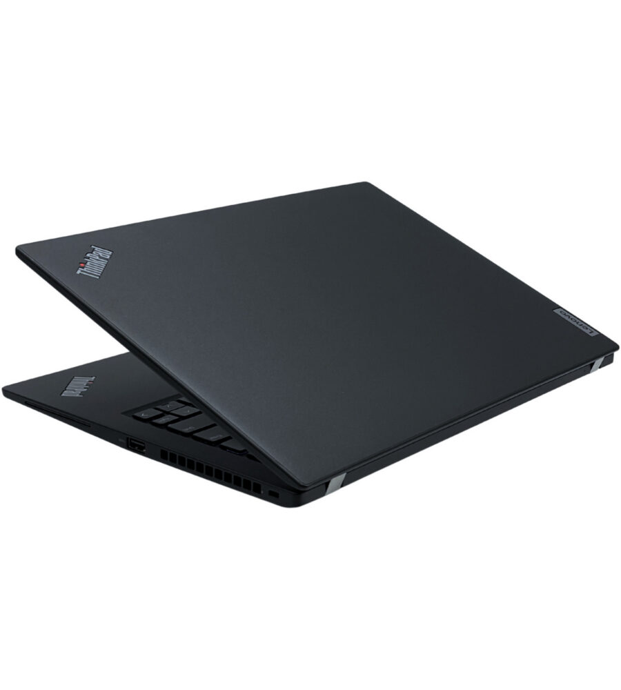 Lenovo ThinkPad T14s Gen 4 zamknięta pokrywa górna z logo ThinkPad i stylowym czerwonym akcentem