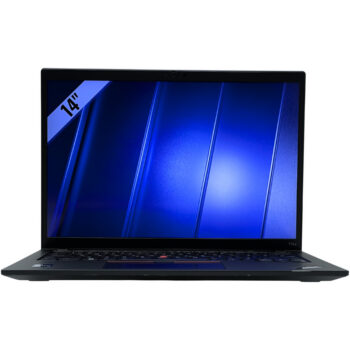 Lenovo ThinkPad T14s Gen 4 – widok od przodu Laptop Lenovo ThinkPad T14s Gen 4 widok od przodu z otwartą matową matrycą FHD+ 16:10