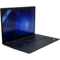 Lenovo ThinkPad T14s Gen 4 – lewy bok pod kątem Lenovo ThinkPad T14s Gen 4 widok z lewej strony pod kątem z portami