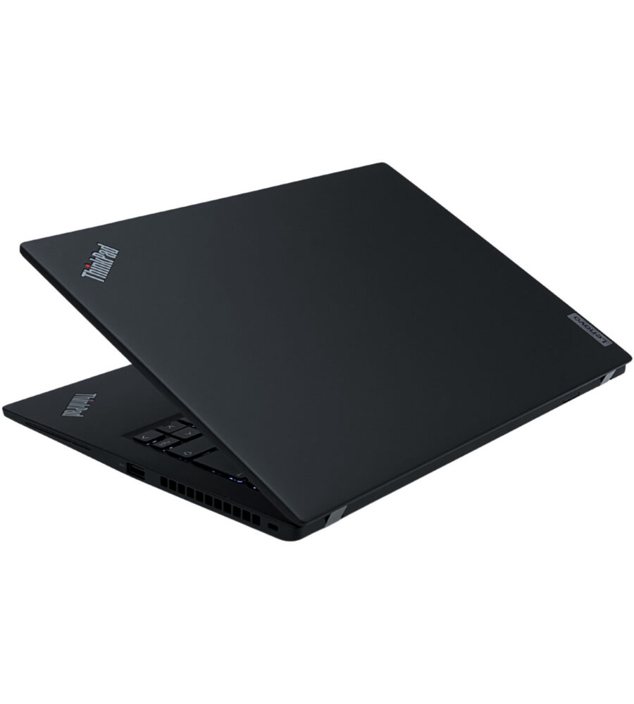Lenovo ThinkPad T14s Gen 4 – zamknięta klapa górna Lenovo ThinkPad T14s Gen 4 widok z góry na zamkniętą klapę matrycy z logo ThinkPad