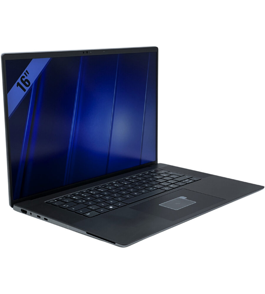 Dell Precision 5680 – lewy bok pod kątem Dell Precision 5680 widok z lewej strony pod kątem z widocznymi złączami