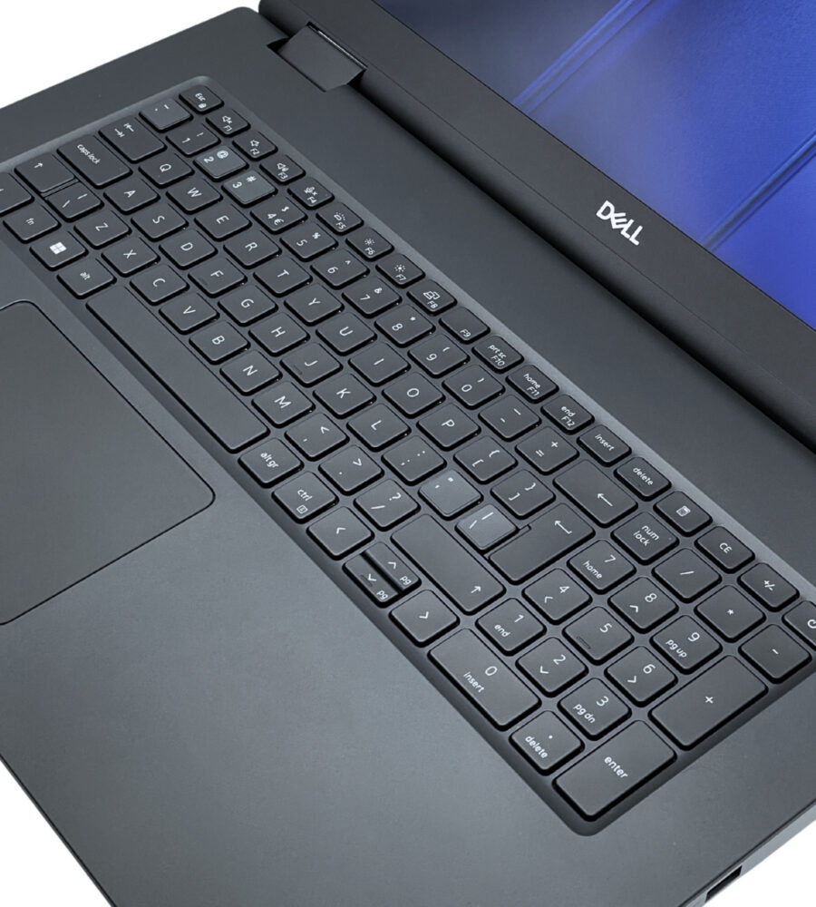 Dell Precision 7770 – ergonomiczna klawiatura i touchpad Dell Precision 7770 widok z góry na pełnowymiarową klawiaturę z blokiem numerycznym i duży gładzik