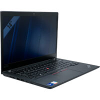 Lenovo ThinkPad T14 G2 – lewy bok pod kątem Lenovo ThinkPad T14 G2 widok z lewej strony pod kątem ze złączami USB-C i HDMI
