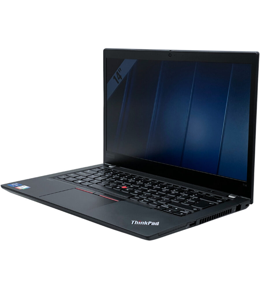 Lenovo ThinkPad T14 G2 – prawy bok pod kątem Lenovo ThinkPad T14 G2 widok z prawej strony pod kątem porty USB i czytnik kart