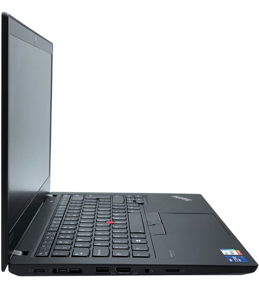Lenovo ThinkPad T14 G2 – porty z lewej strony Lenovo ThinkPad T14 G2 lewy profil obudowy z bliska złącza Thunderbolt i sieciowe