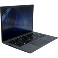 Lenovo ThinkPad T14s Gen 3 – lewy profil pod kątem Lenovo ThinkPad T14s Gen 3 widok z lewej strony pod kątem z portami Thunderbolt