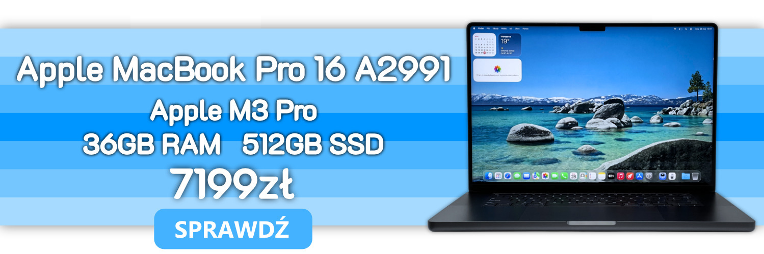 Apple MacBook Pro 16 M3 Pro – profesjonalny laptop w atrakcyjnej cenie Apple MacBook Pro 16 A2991 M3 Pro 36GB RAM 512GB SSD Space Black
