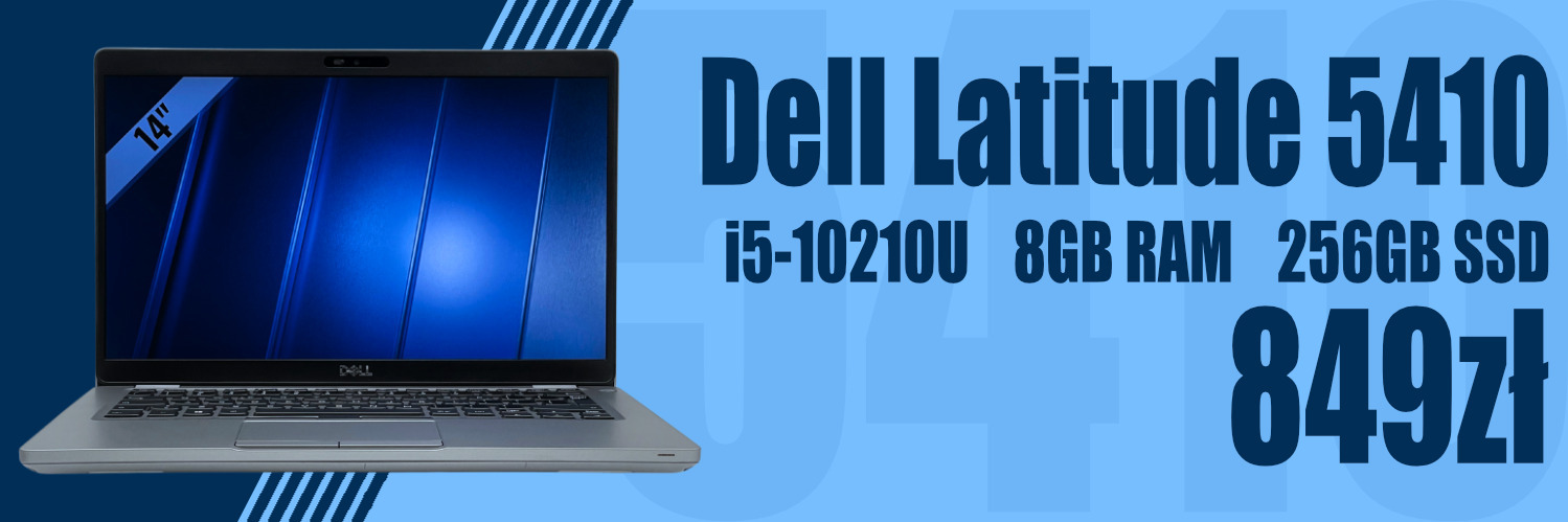 Dell Latitude 5410 – laptop biznesowy Full HD w atrakcyjnej cenie Dell Latitude 5410 i5-10210U 8GB 256GB SSD z ekranem Full HD